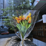 Transparent flower bag with 10 to 16 flowers, thick flower bag (50x35x14cm)